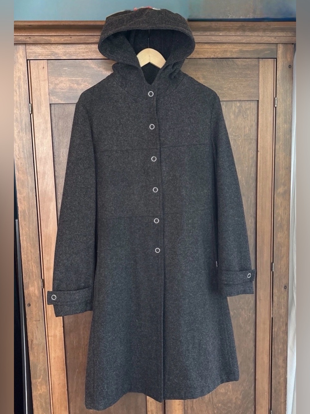 Vintage Replay Woman’s Wool Coat Large Hooded